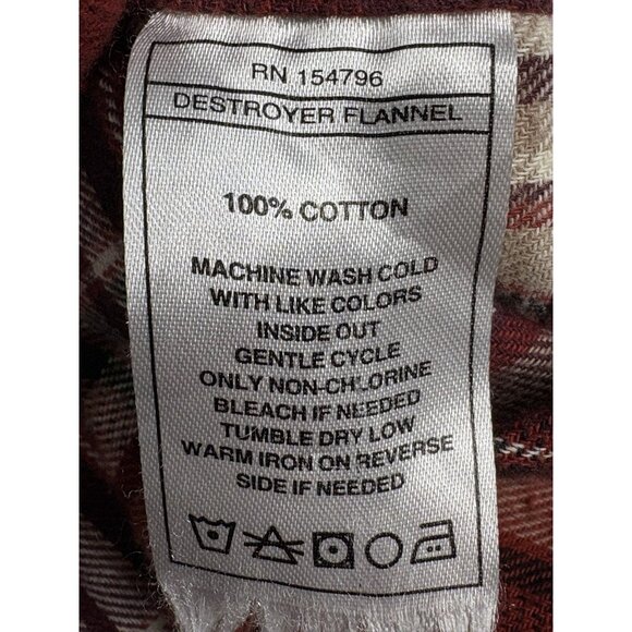 Off The Grid Destroyer Flannel Shirt Men’s XL Red Black Plaid Long Sleeve - Picture 10 of 15